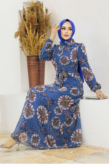  İndigo Blue Muslim Dress 279320IM